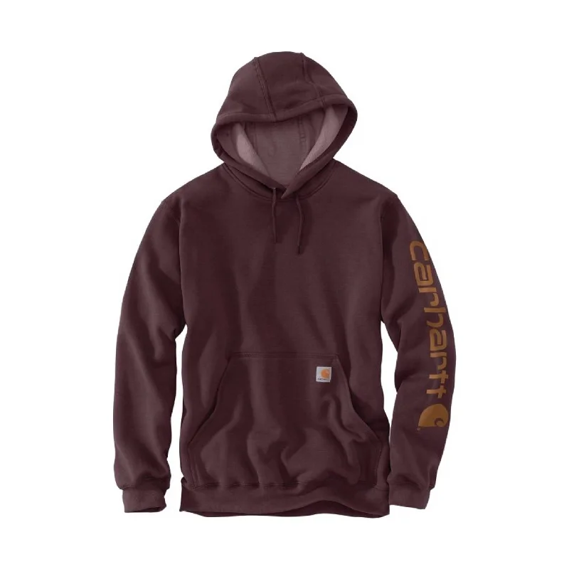 Sheer HoodiesCarhartt Men's Midweight Hooded Logo Sweatshirt - Port