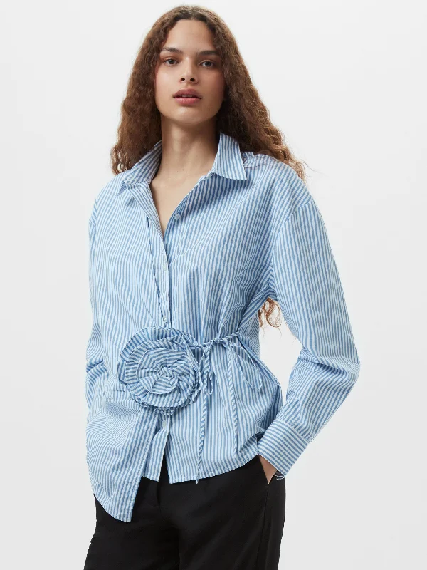 Cambria Cotton Striped Corsage ShirtGraphic Shirts