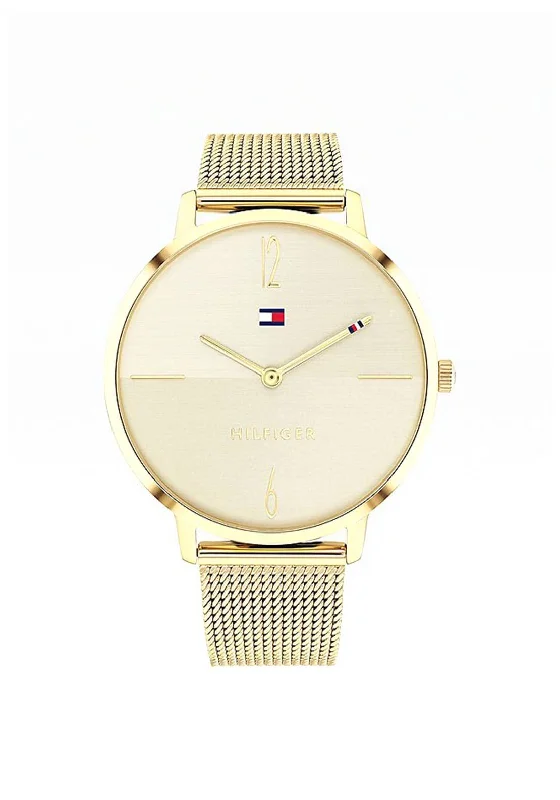 Tommy Hilfiger Womens Liza Mesh Strap Watch, Gold