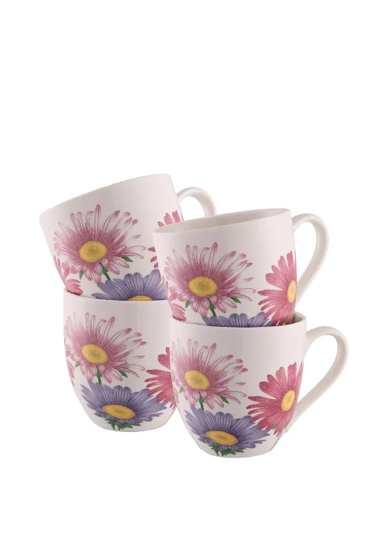 Belleek Living Wild Aster Set of 4 Mugs