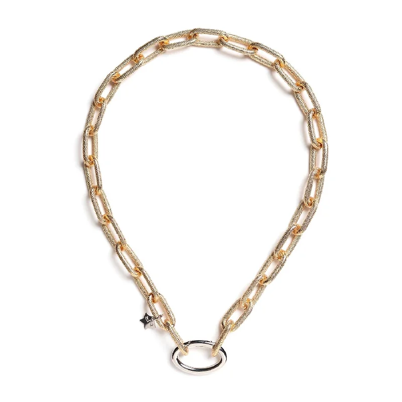 Rebecca Diva Narrow Mesh Chain Link Necklace, Gold