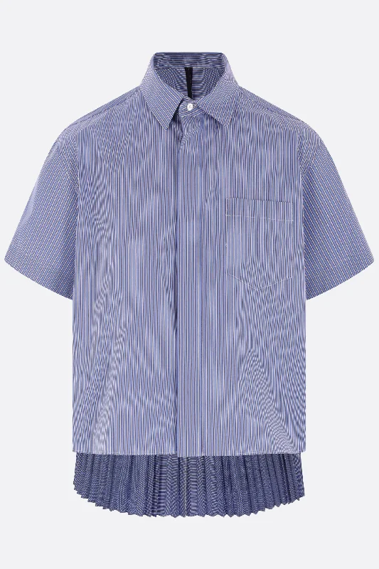 striped poplin short-sleeve shirtCollaborative Shirts