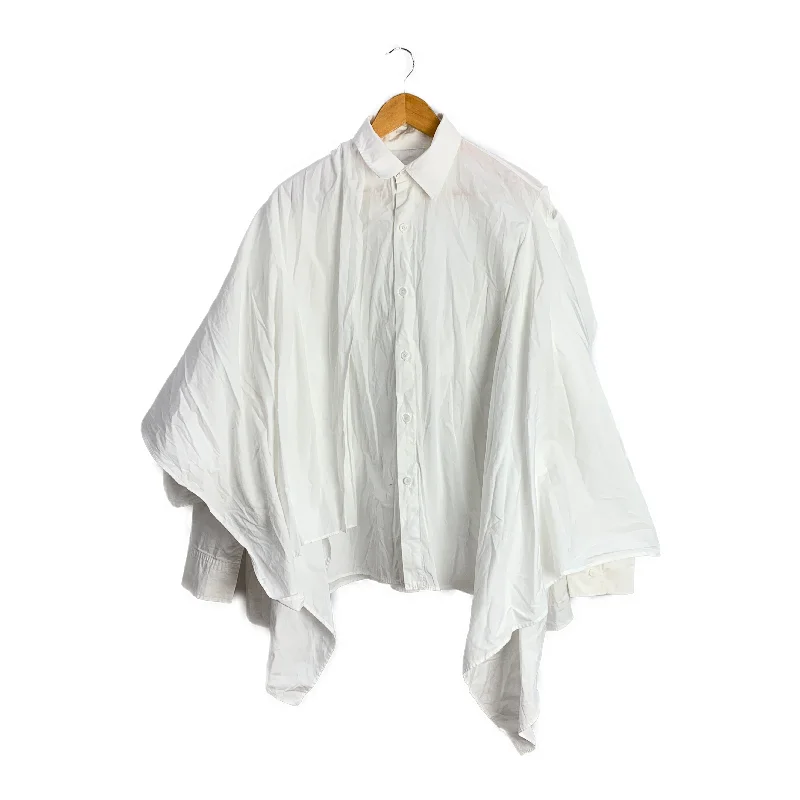 YOHJI YAMAMOTO/LS Shirt/1/Cotton/FE-B03-009/WhiteRuffled Shirts