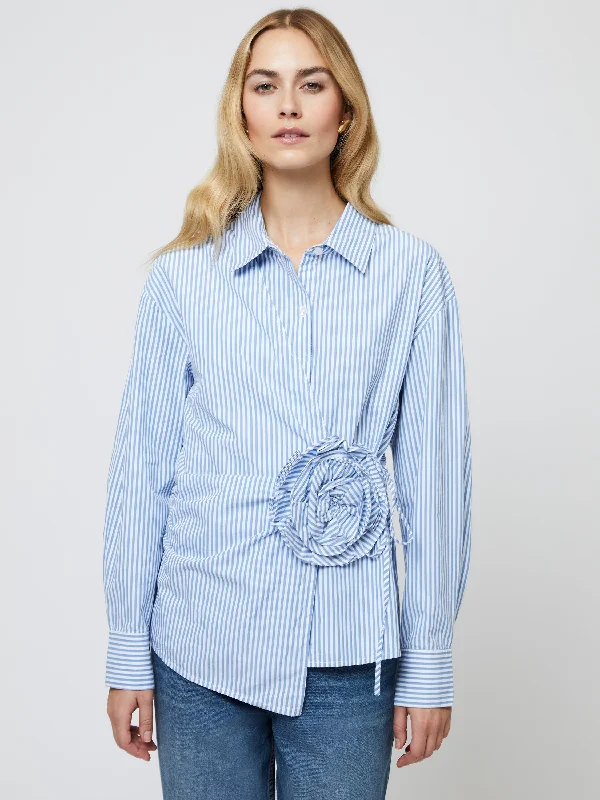 Cambria Cotton Corsage Striped ShirtLayered Shirts