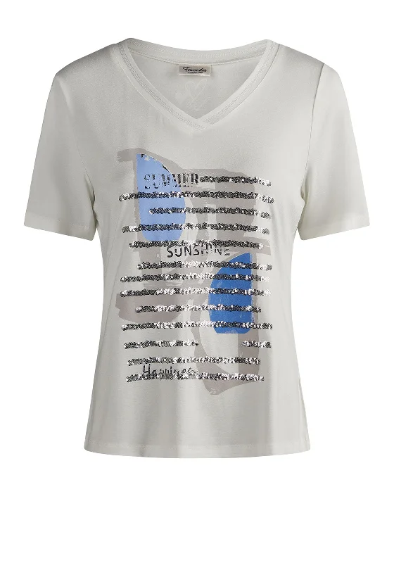 Barbara Lebek Sequin Graphic T Shirt, WhiteQuick-Dry Shirts