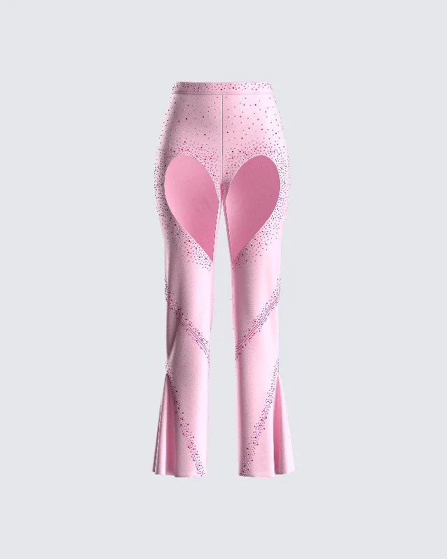 Biker PantsDelisa Pink Rhinestone Pant