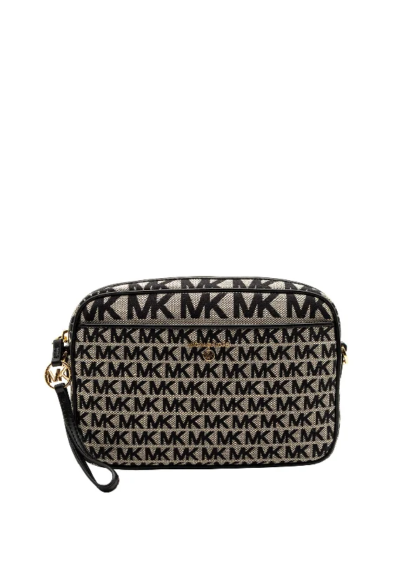 MICHAEL Michael Kors Jet Set Knit Logo Crossbody Bag, Black