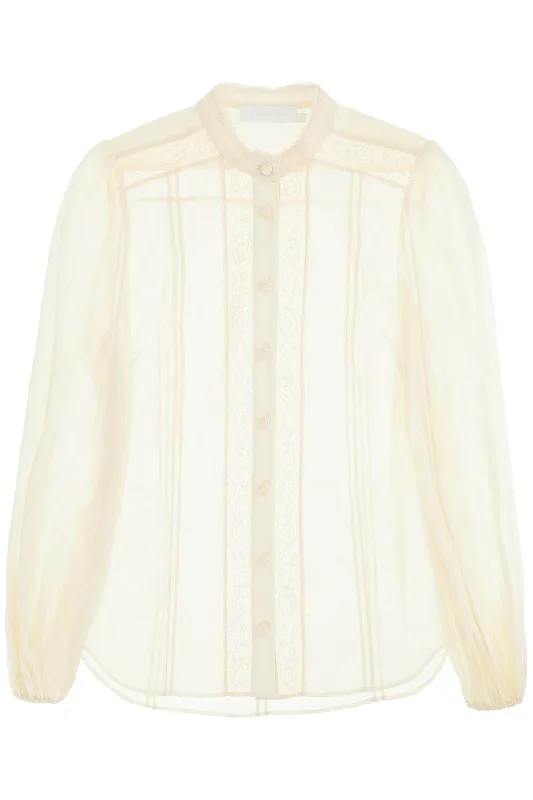 Zimmermann Women's Halliday Lace-Trimmed ShirtPlush Shirts