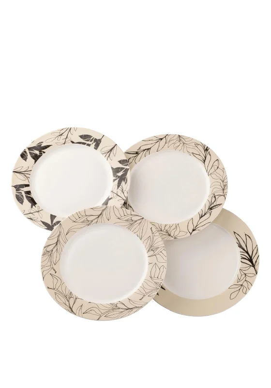 Aynsley Minimal Flora Set of 4 Dinner Plates