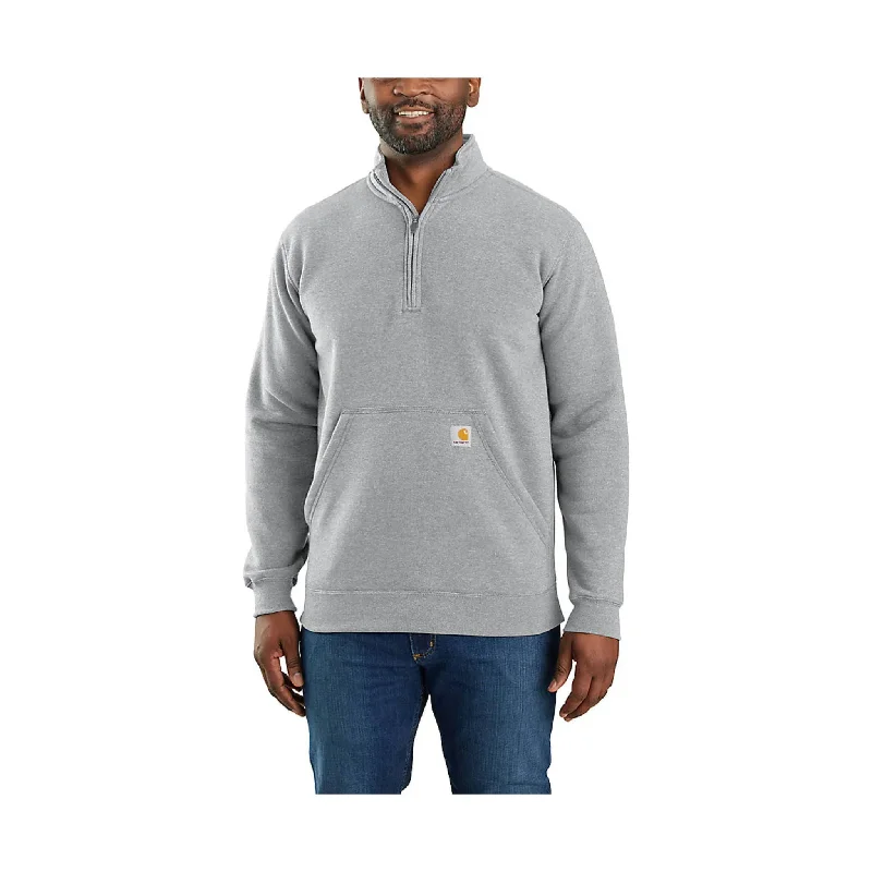 Bamboo Fiber SweatshirtsCarhartt Men's Loose Fit Midweight Quarter Zip Mock Neck Sweatshirt - Heather Gray