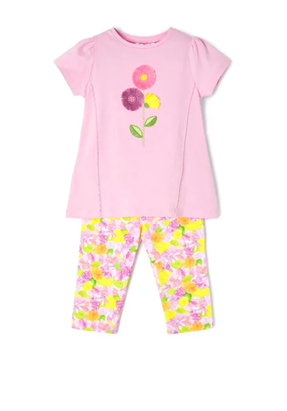 Mayoral Girl Floral 2 Piece Legging Set, Pink Multi