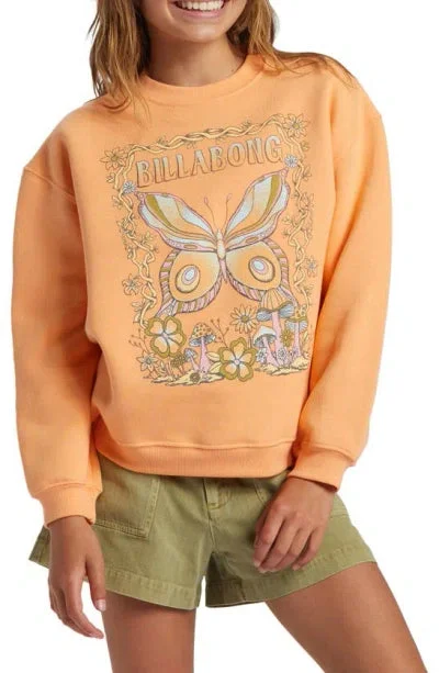 Leather-Paneled SweatshirtsBillabong Girls Nature Trail Sweatshirt-Tangy Peach