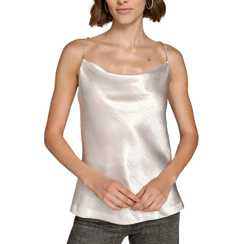 Womens Rhinestone Satin CamisoleCamisolePinnacle