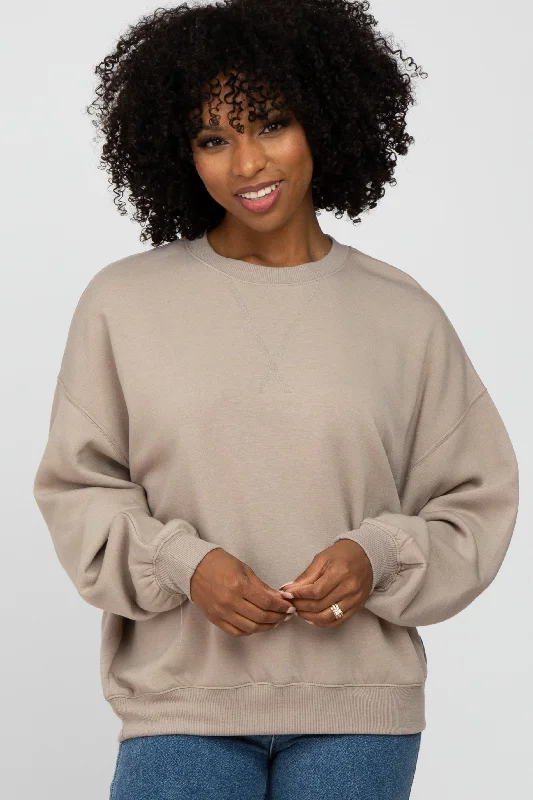 Fringed HoodiesLight Mocha Soft Pullover Sweatshirt