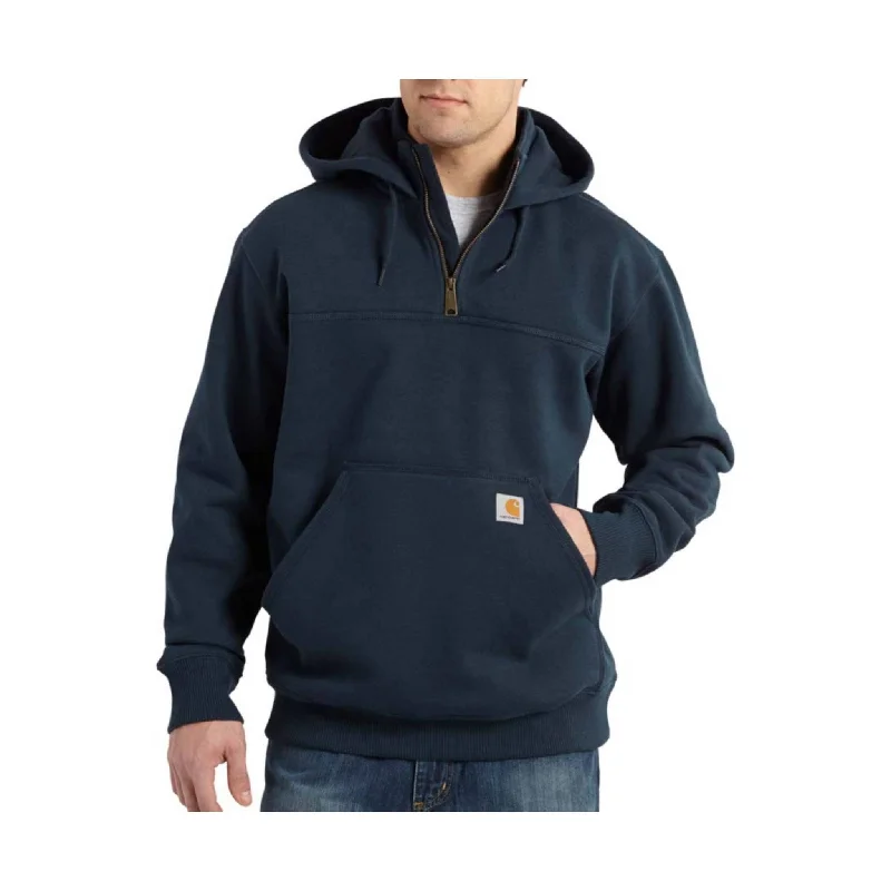 Sleep HoodiesCarhartt Men's Rain Defender Paxton Heavyweight Hooded Quarter Zip Mock Sweatshirt - New Navy