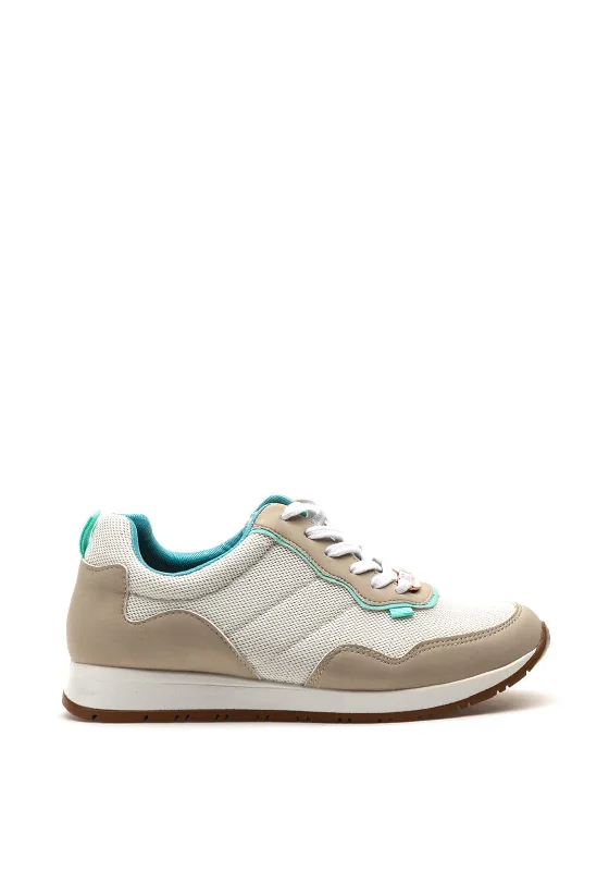 Rant & Rave Ursula Mesh Contrast Trainers, Taupe