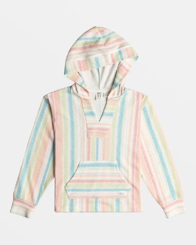 Thermal HoodiesRoxy Girls Feels Like Summer Sweatshirt-White Salty Stripe