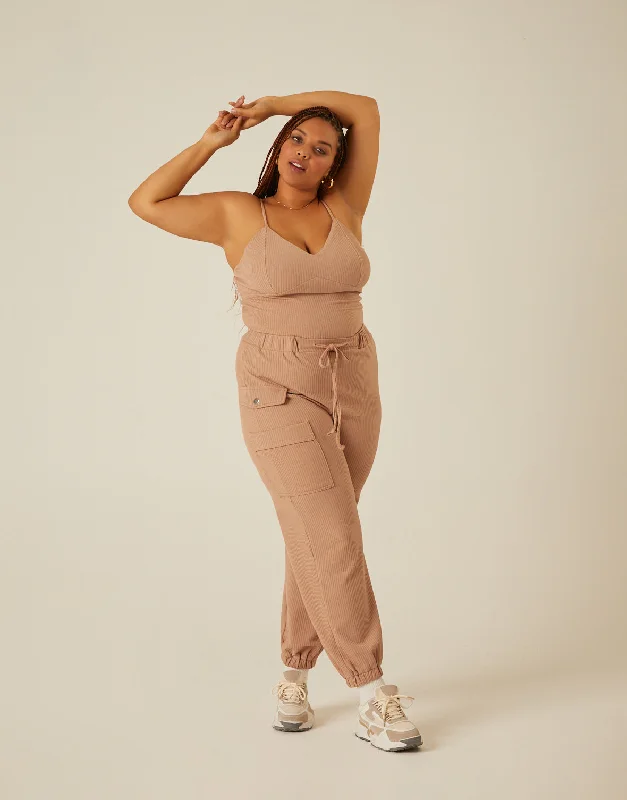 Plus Size Ribbed Knit Matching Set