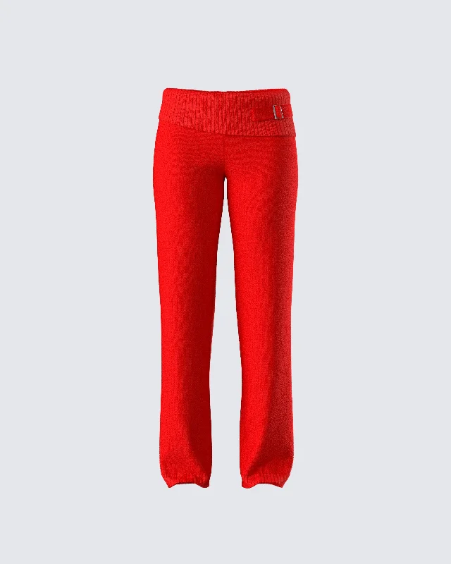 Dress PantsAlyssa Red Knit Pant