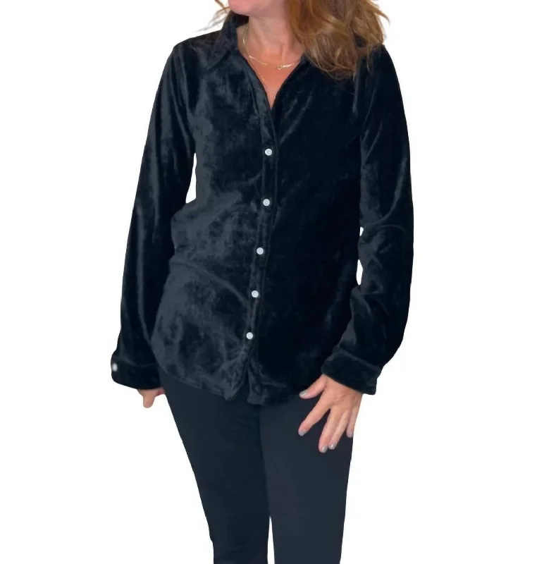 Classic Velvet Shirt In BlackPainted Shirts