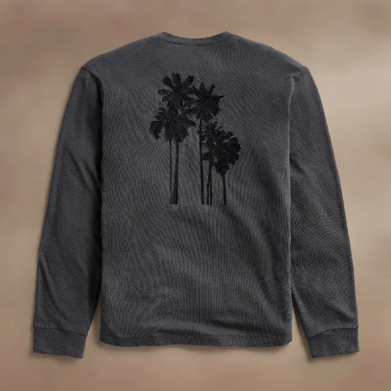 Kangaroo Pocket SweatshirtsPalm Tree Embroidered Sweatshirt - Magma/Black