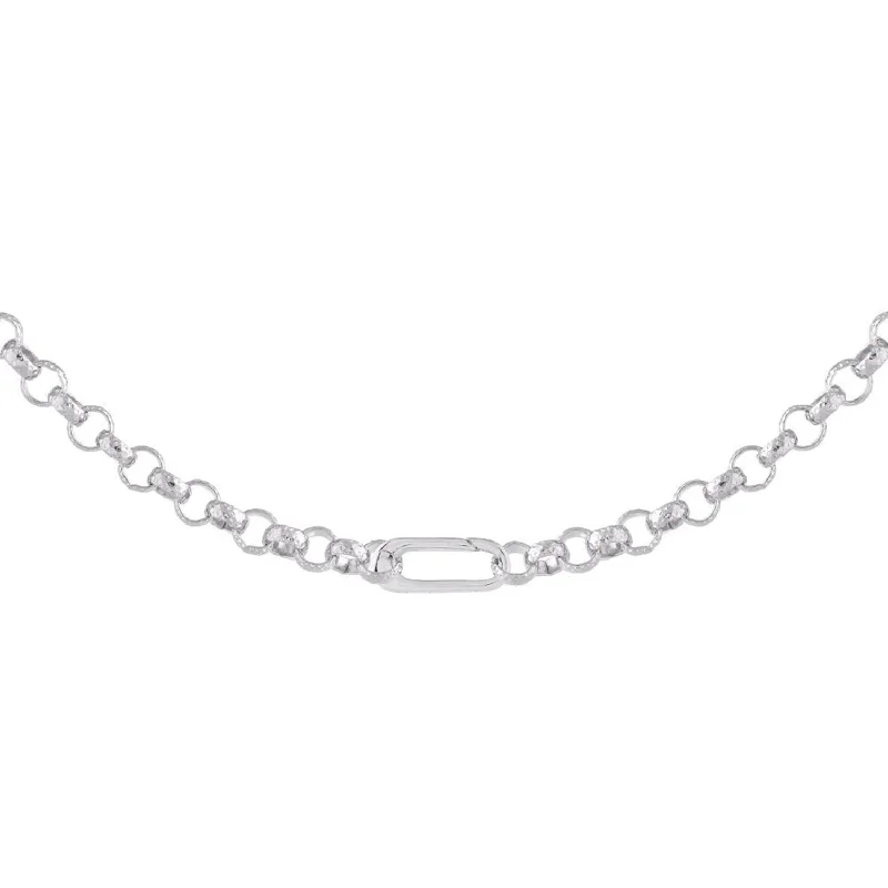 Rebecca My World Round Mesh Chain Link Necklace, Silver