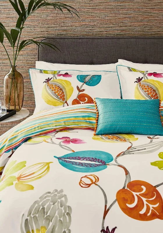 Harlequin Tembok Duvet Cover & Pillowcase Set, Turquoise