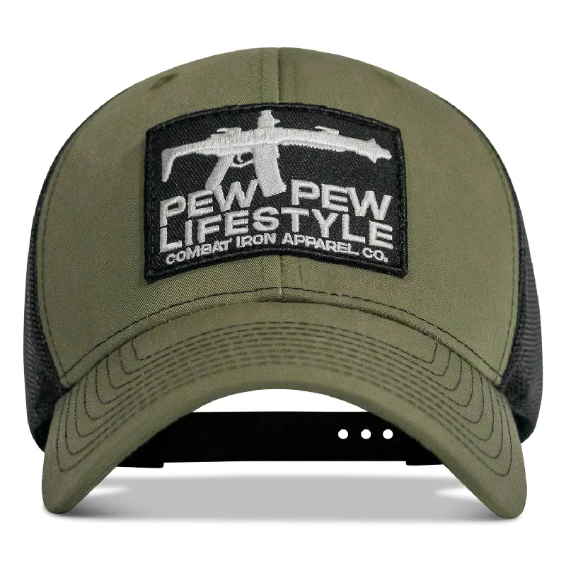 Pew Pew Lifestyle Patch Mid-Profile Mesh Snapback Hat