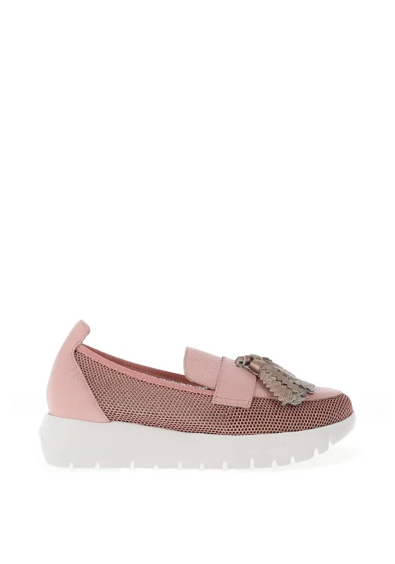 Wonders Mesh Panel Platform Wedge Shoe, Pink