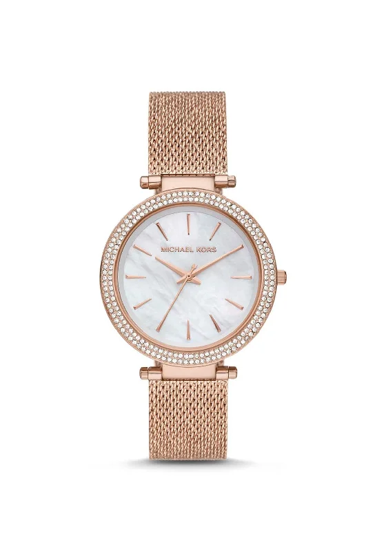 Michael Kors Darci Oversized Women’s Rose Gold Mesh Strap, Rose Gold