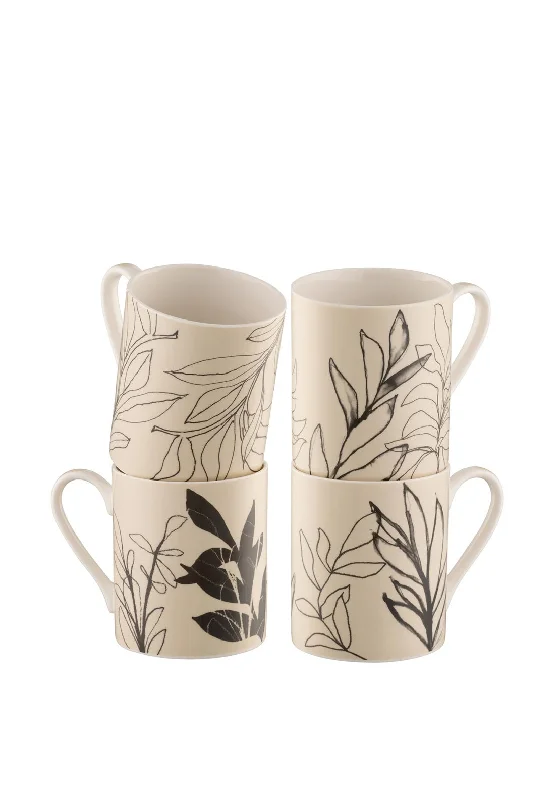 Aynsley Minimal Flora Set of 4 Mugs