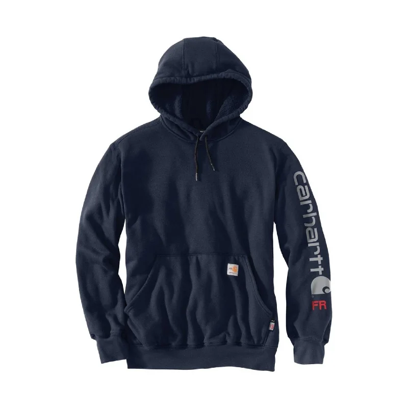 Sheer HoodiesCarhartt Men's Flame Resistant Force Midweight Hooded Graphic Sweatshirt - Navy