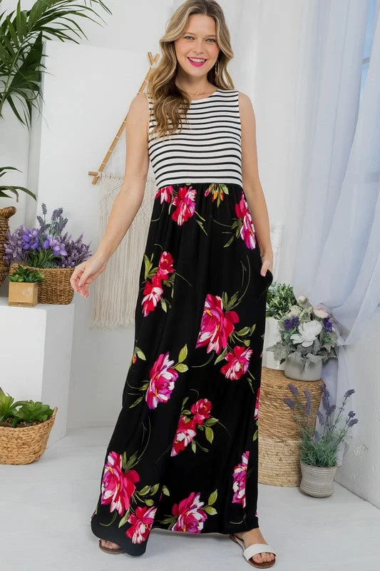 FLORAL MIX TANK MAXI DRESSCamisoleChimera