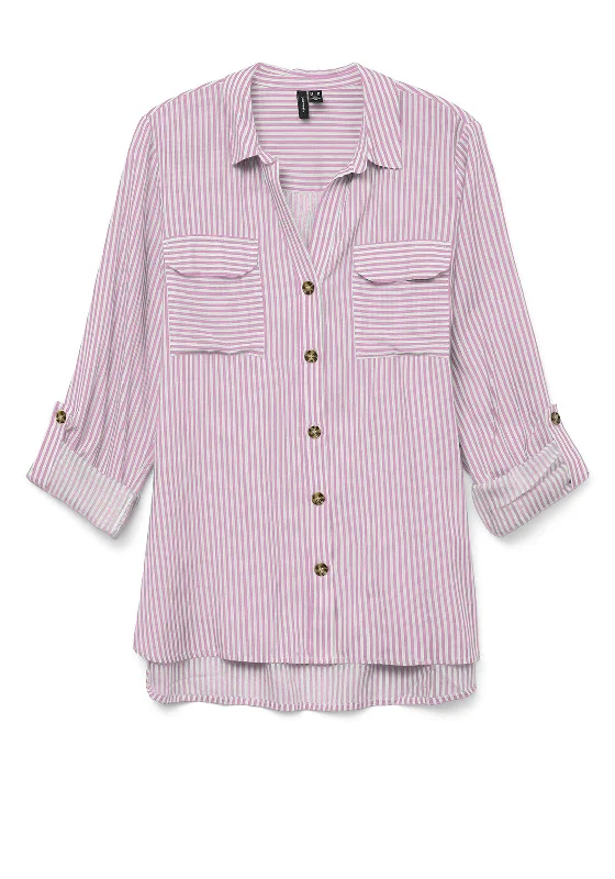 Vero Moda Bumpy Striped Shirt, PinkVelvet Shirts