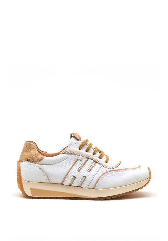 Hispanitas Leather Mesh Mix Trainers, White