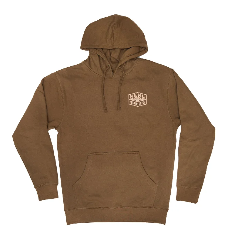 Vintage HoodiesREAL Shred Supply Hooded Sweatshirt-Saddle