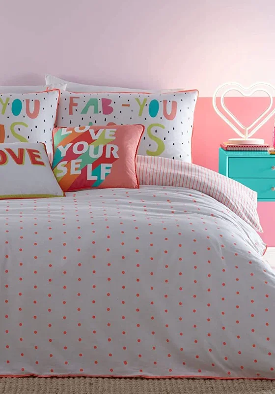 Appletree Tillyspot Single Duvet Cover Set, Neon