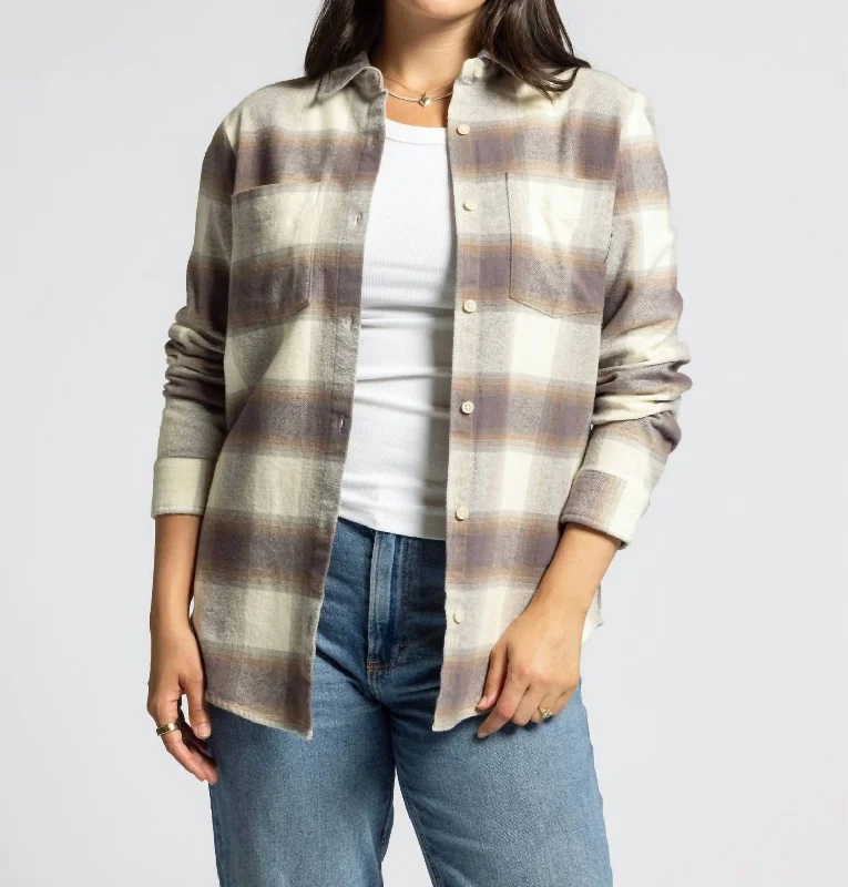 Drexel Shirt In Cream Espresso PlaidHiking Shirts