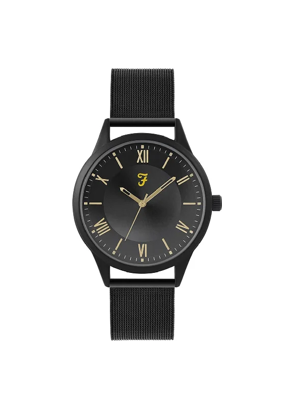 Farah Mesh Strap Watch, Black