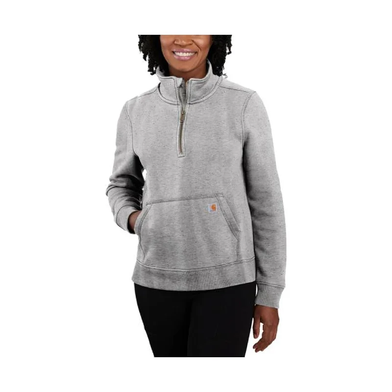 Vintage HoodiesCarhartt Women's Relaxed Fit Midweight Quarter Zip Sweatshirt - Asphalt Heather - ONLINE STORE CREDIT/EXCHANGE ONLY