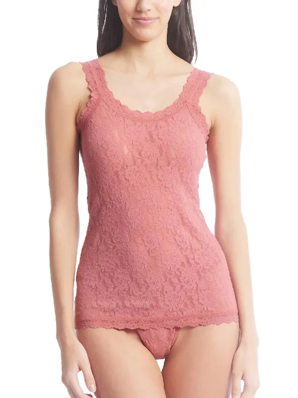 Signature Classic Lace Cami Top In Desert RoseCamisolePlatinum