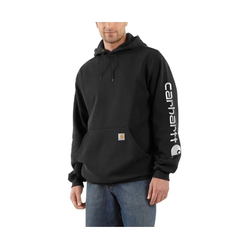 Sherpa-Lined HoodiesCarhartt Men's Midweight Hooded Logo Sweatshirt - Black