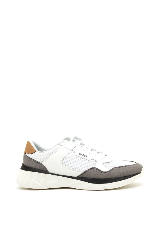 Hugo Boss Mens Dean Hybrid Mesh Trainers, White