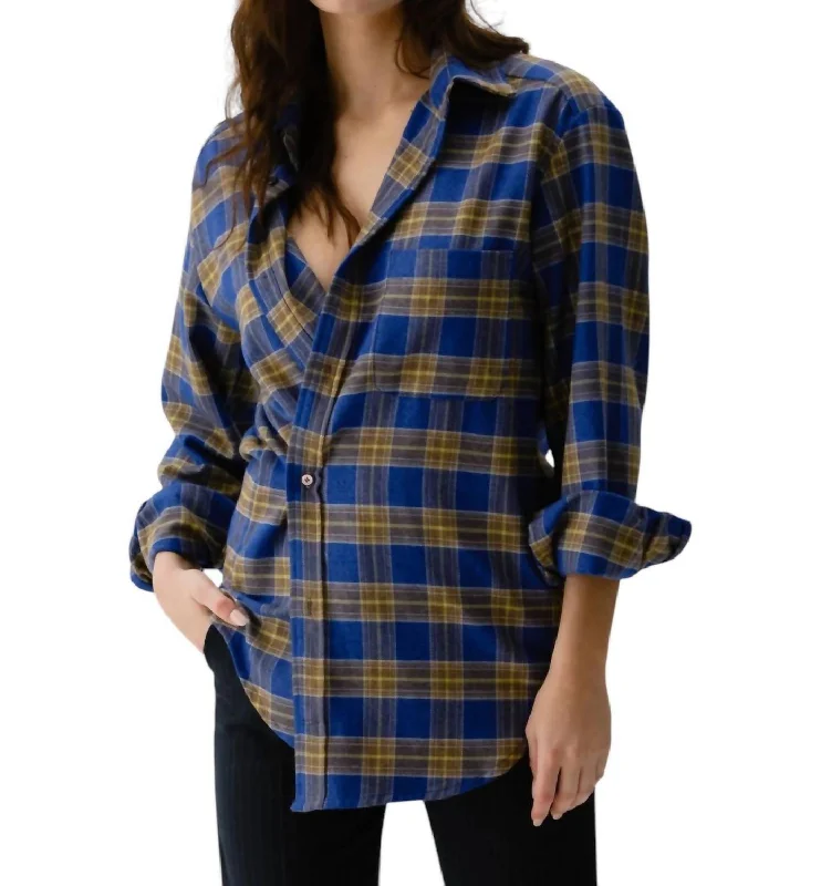 The Men's Japanese Flannel Shirt In Blue PlaidCompression Shirts