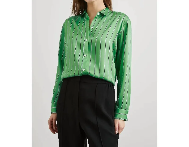 Elias Shirt In Basil StripeTasseled Shirts