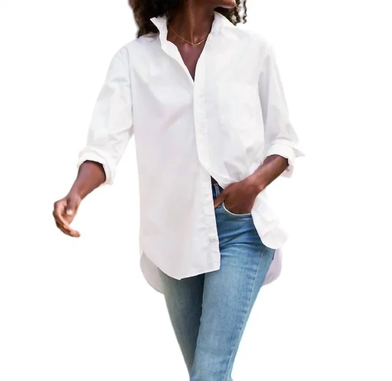 Joedy Boyfriend Button Up Shirt In WhiteUrban Shirts