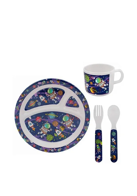 Little Stars Spaceman Feeding Set, 4 Piece