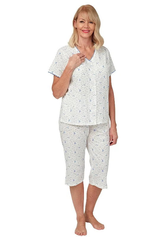 Marlon Floral Short Sleeve Pyjama Set, Blue