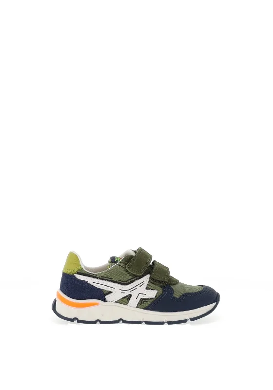 Pablosky Boys Mesh Trainers, Khaki & Navy