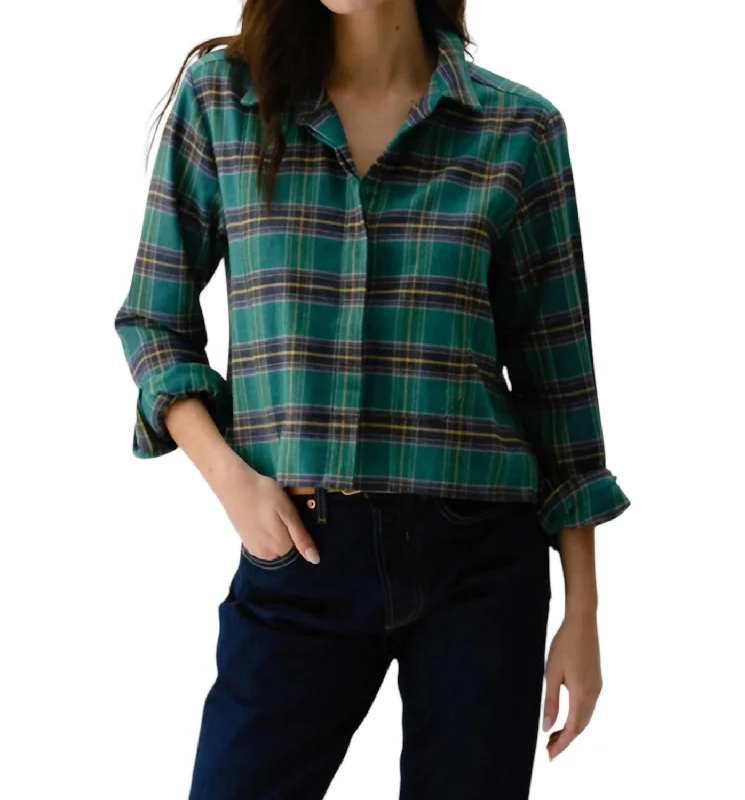 The Bib Japanese Flannel Shirt In Green PlaidWrap Shirts